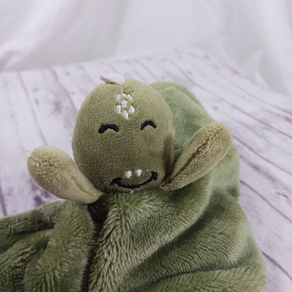 Zak & Zoey Green Gray Dino Lovey Security Blanket Plush Stuffed Animal Small 10" - Picture 4 of 6